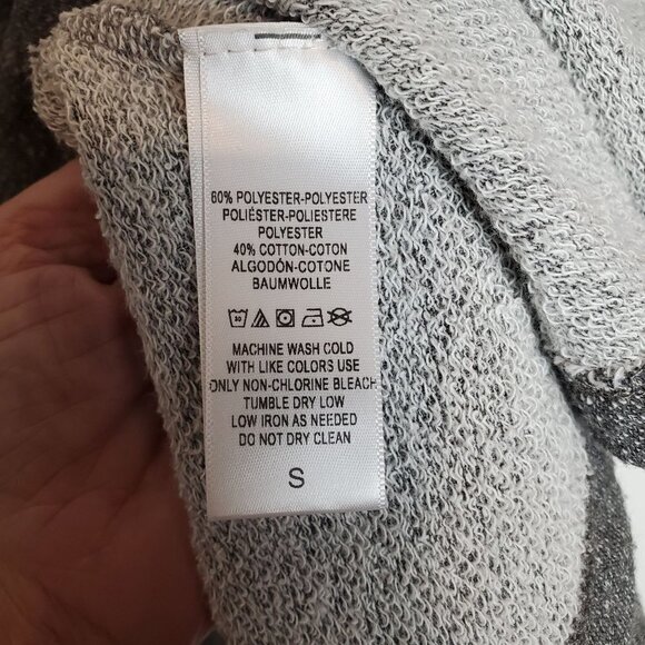 Anthropologie Saturday Sunday Small Peplum Cropped Top blouse Gray Terry Cloth - Picture 7 of 7